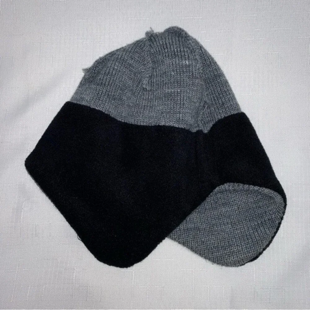 Lumberjack Grey Fleece Lined Trapper Hat Warm Winter Ear Cover Preppy Ski Cap